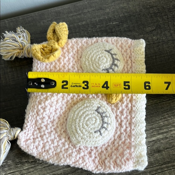 Adorable Owl Knit Hat for Kids - Pink and Yellow - Picture 8 of 8
